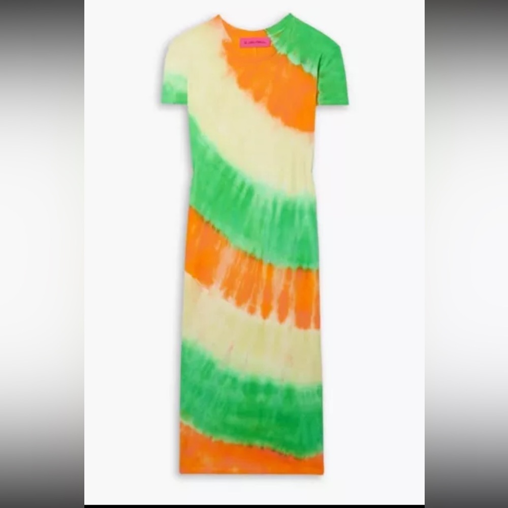 THE ELDER STATESMAN Tri Void tie-dyed cotton & cashmere Dress Womens Size XS NWT